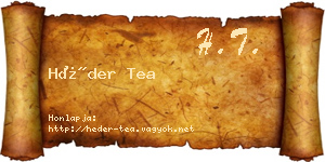 Héder Tea névjegykártya